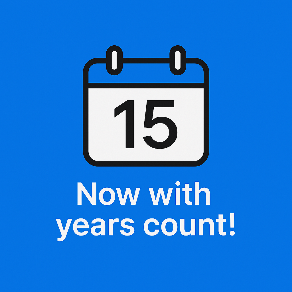 New in WHList: see how many years have passed since each event!